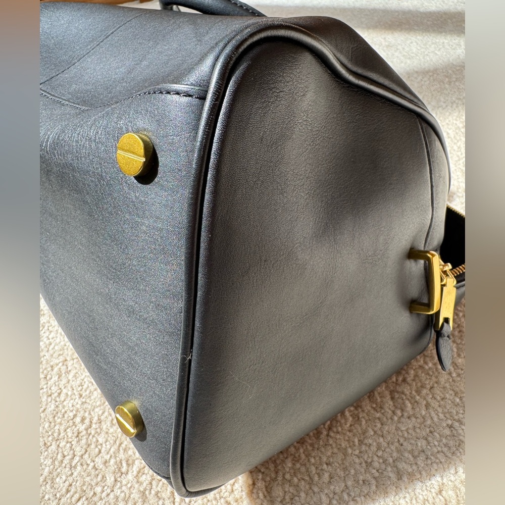 Vintage J. Crew Black Leather Top Handle Satchel Doctor Bag Purse New w/o tags! - Picture 12 of 13